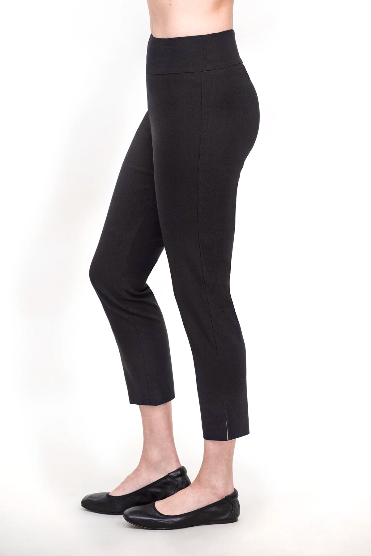 EEVA SLIT-housut tummanharmaa