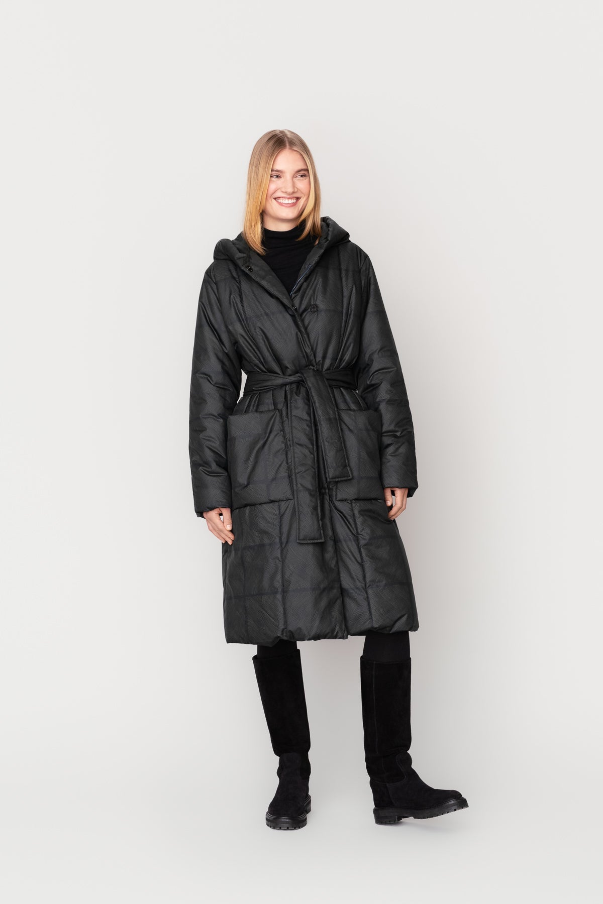 PUHURI-takki tummanvihreä kuosi